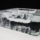 Vintage cigar ashtray glass paved