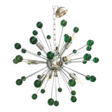 Contemporary Chandelier Green Sputnik Murano Glass Chandelier