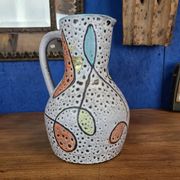 Pichet d'art de hyèvre signé émaux polychrome