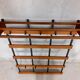 Wall coat rack in teak and vintage black metal