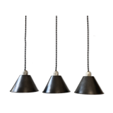 Lot 3 old conical suspensions in industrial steel