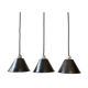 Lot 3 old conical suspensions in industrial steel