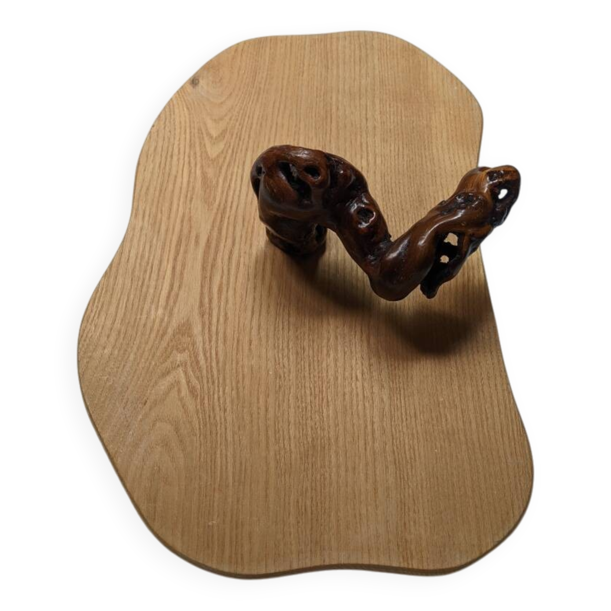 Natural wood cheese board with country vine decoration