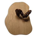 Natural wood cheese board with country vine decoration