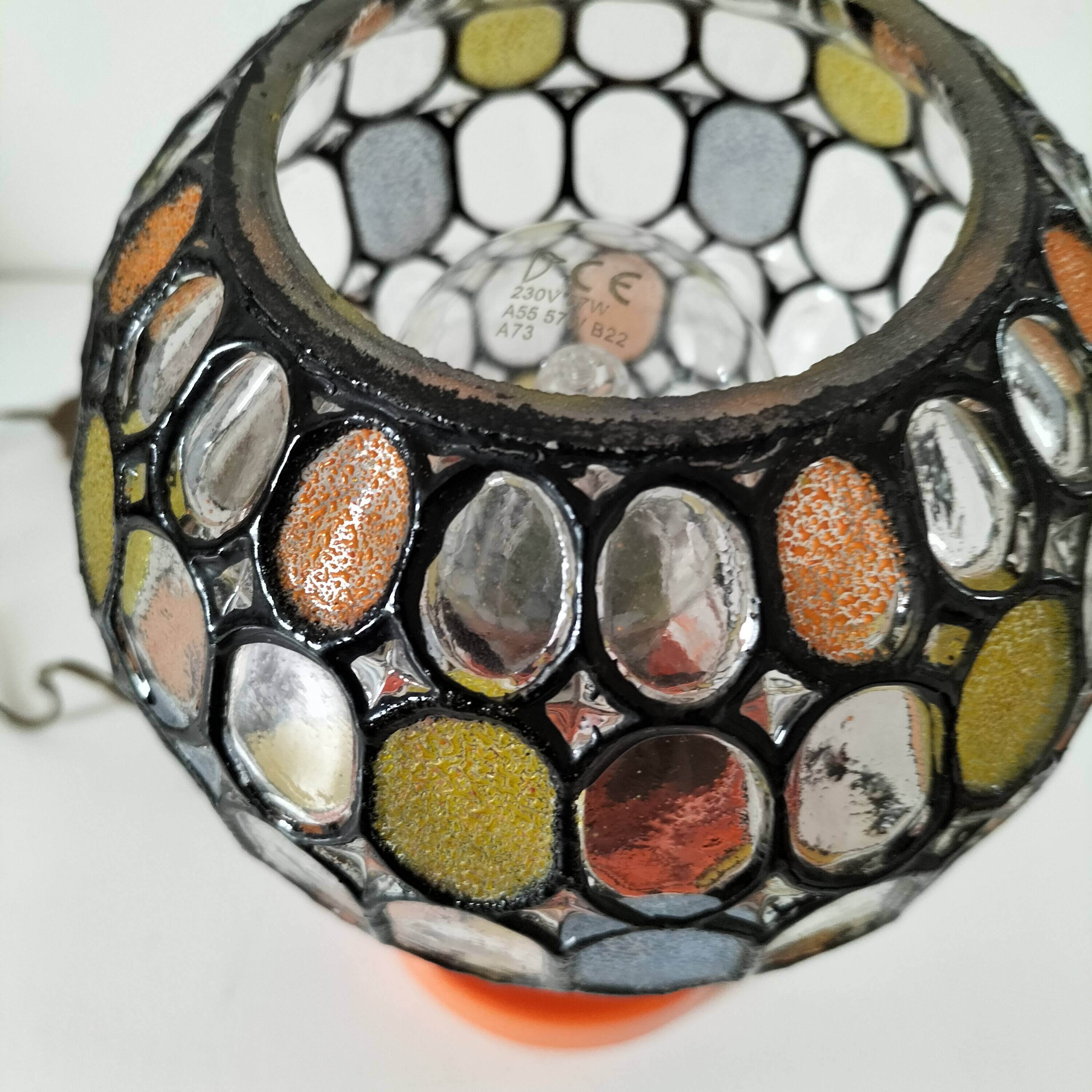 Lamp: Richard Essig lamp base + stained glass globe