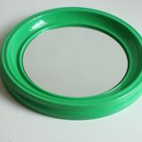 Space age round green molded plastic mirror, 1970s.