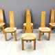 Vintage hich back wicker dining chairs, set of 6 - 1960s