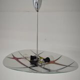 Modernist Czechoslovakian Zukov pendant light, geometric pattern, 1960