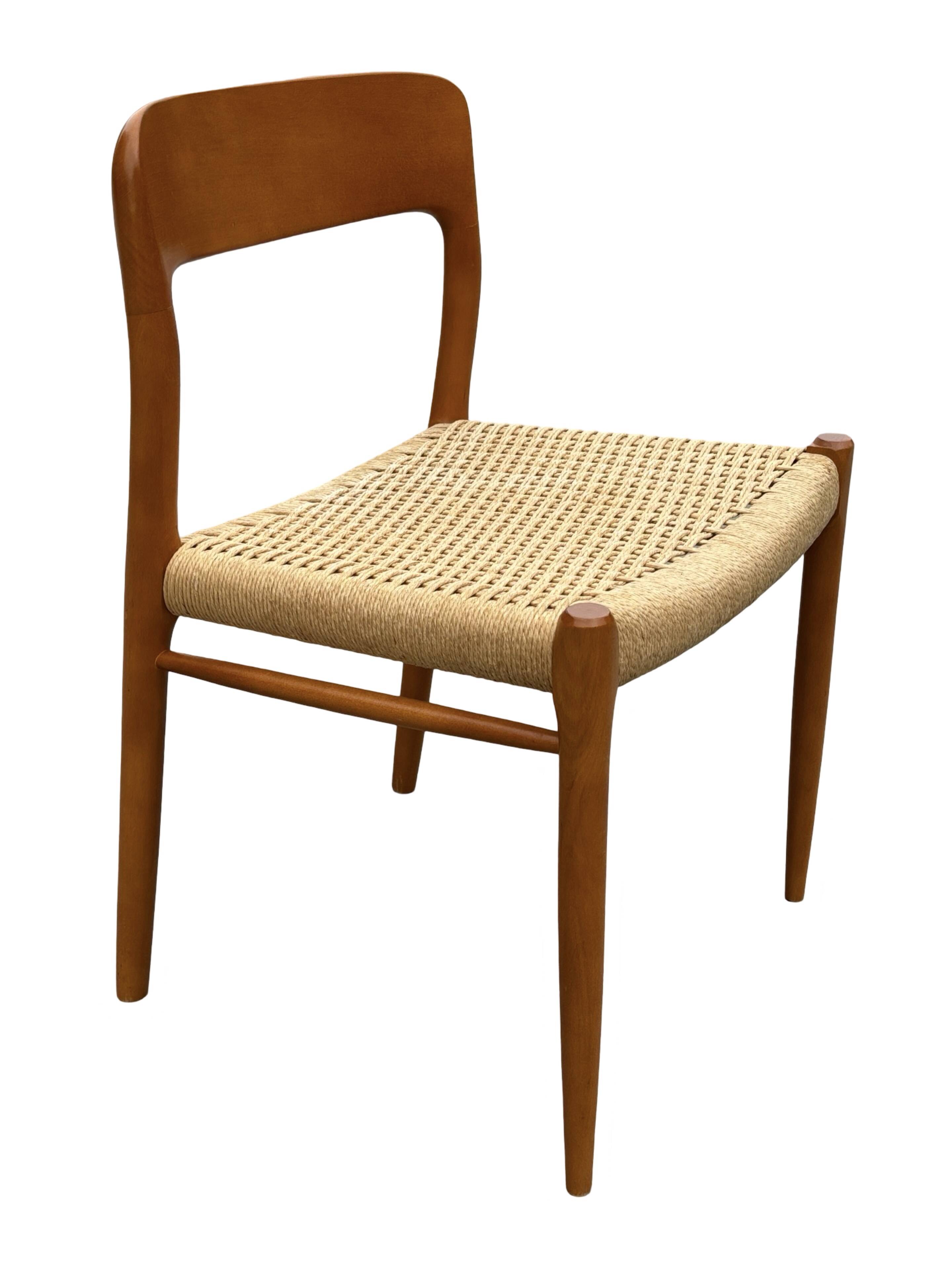Set of 4 JL Moller model 75 chair by Niels Otto Moller Danish Design