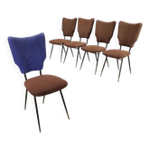 Vintage metal chairs with brass tips, Italy, 1950s-1960s.