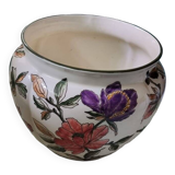 Cache pot vintage faience de Giens modèle grandes fleurs