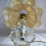 Glass bedside lamp size and its 60's ledshade
