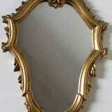 Miroir et sa console dorés style rocaille