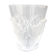 Lalique collection small vase crystal pattern art nouveau chene leaves
