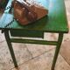1960 school desk on original green paint