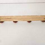 Vintage wooden wall coat rack in bamboo style (4 hooks) 50s 60s