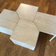 Modular coffee table in travertine, 4 elements.