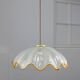 Lampe à suspension italienne du milieu du siècle en verre de Murano et laiton