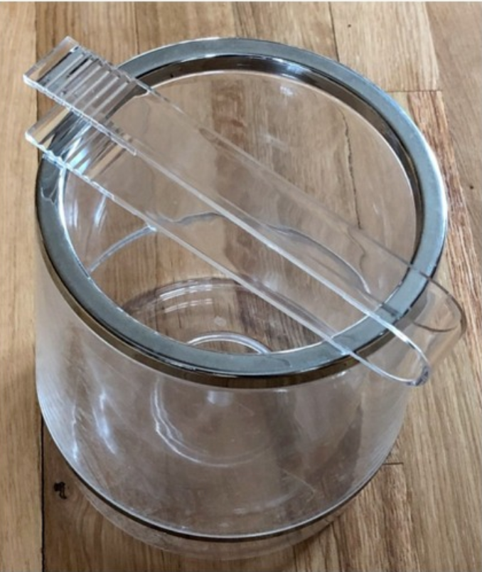 Champagne bucket or ice bucket and its plexiglass pliers 17.5 * 15 cm