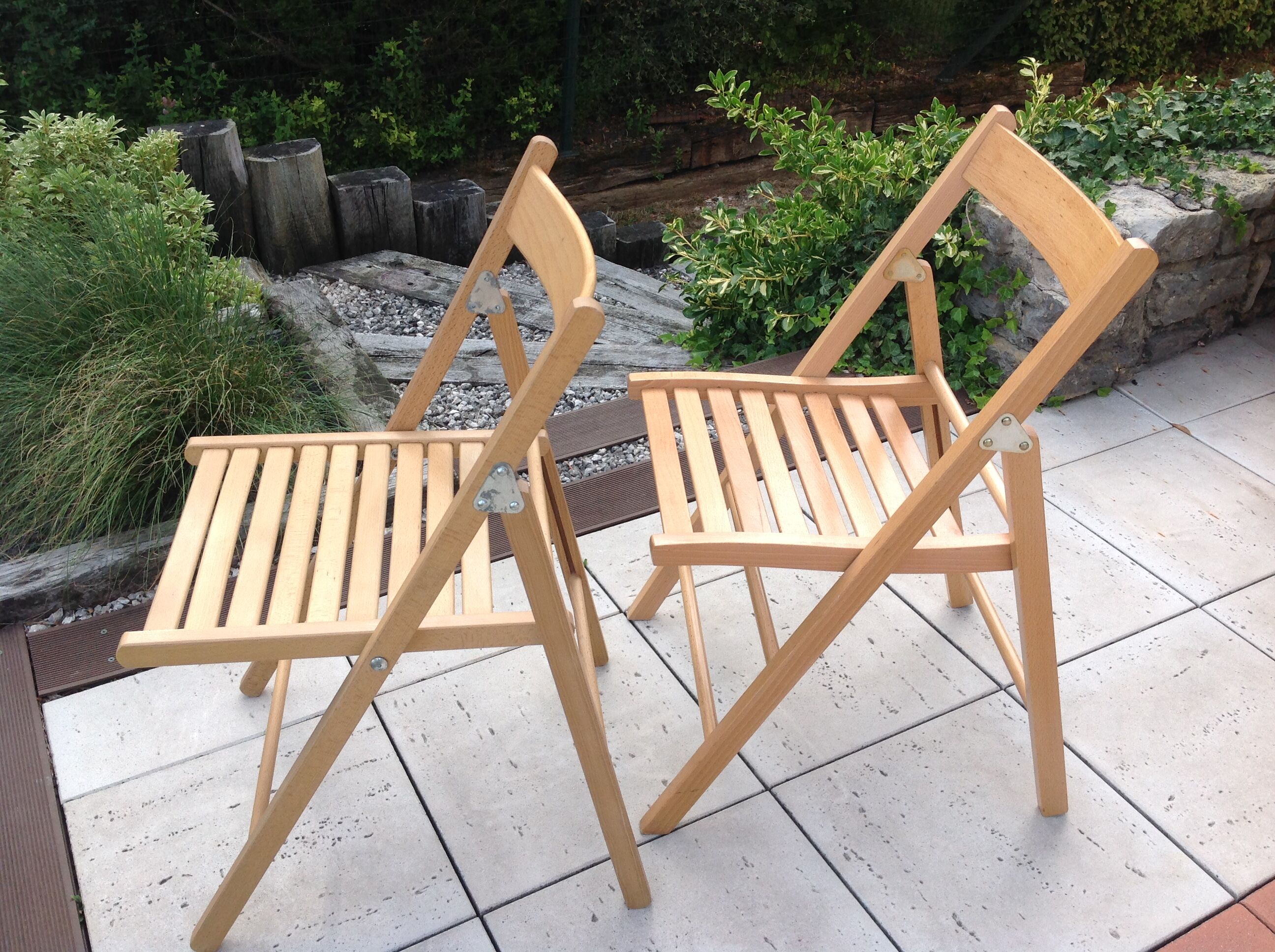 Pair of folding chairs Scandinavian style 70s