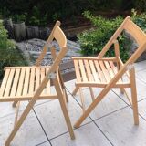 Pair of folding chairs Scandinavian style 70s