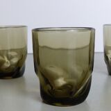 Set de 6 verres à eau en verre fumé