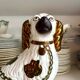 Chien, cavalier king charles en faïence staffordshire n°6, vers 1860