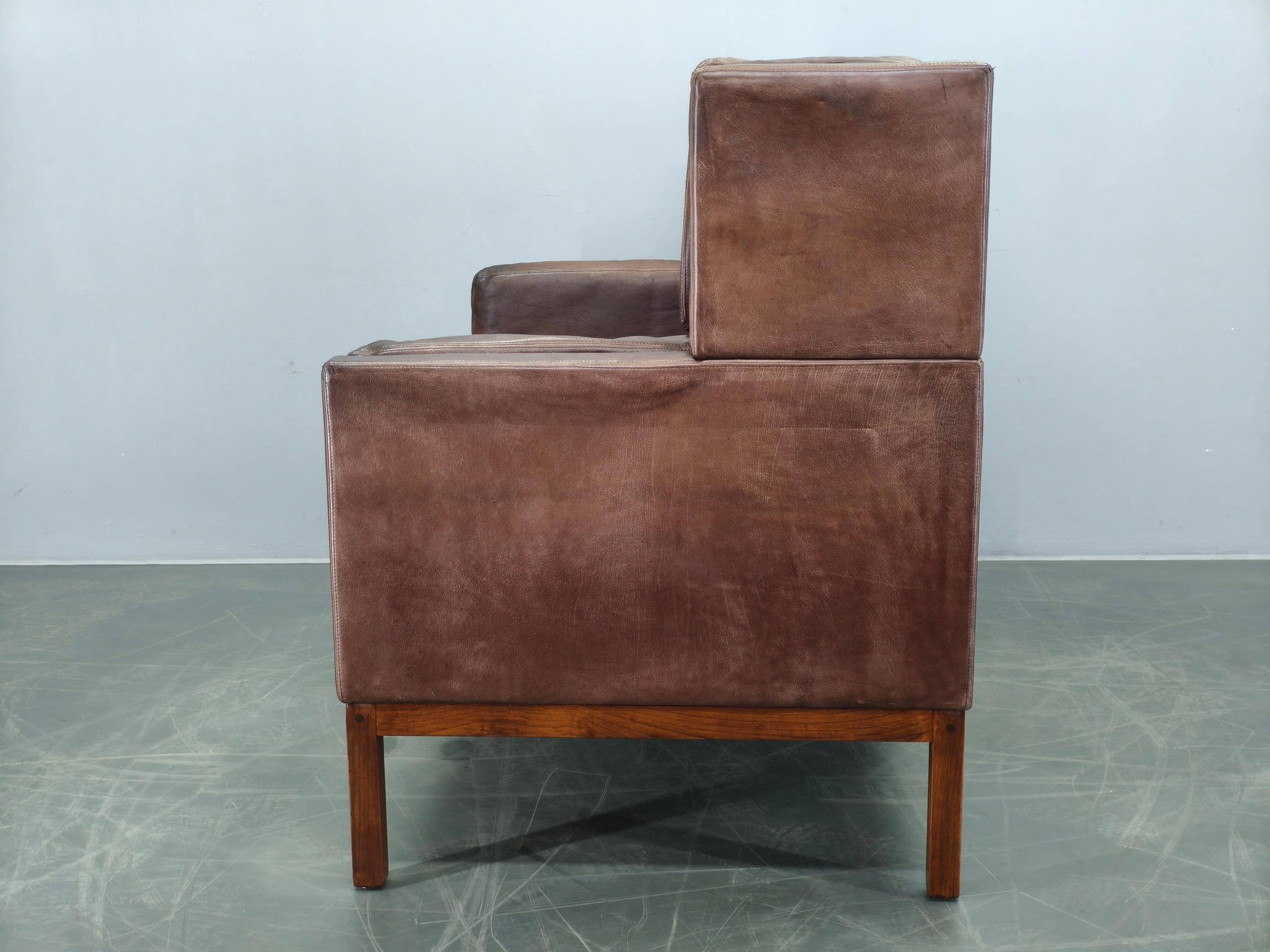Jørgen Kastholm JK 922 Vagon Buffalo Leather Sofa Denmark