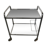 Rolling trolley, chrome and art deco style mirrors