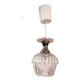 Suspension en verre et métal chromé- mid. xxème