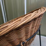 1960s rattan basket armchair
