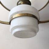 Lustre Napoléon III en opaline et laiton doré