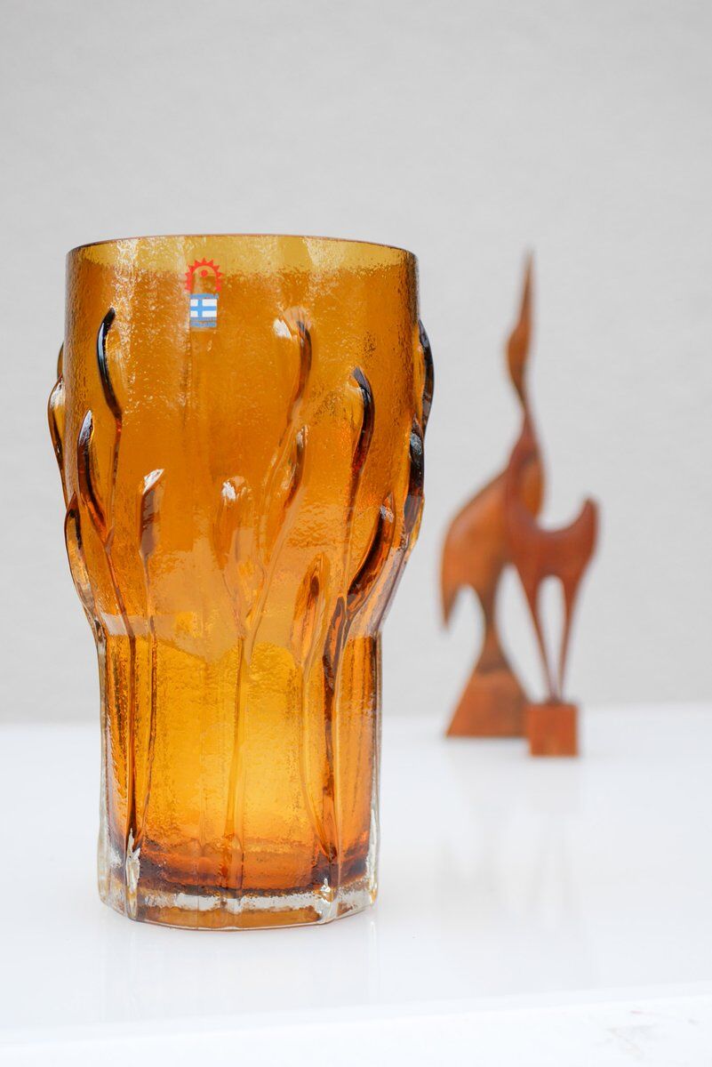 Finnish art glass vase by Kaj Blomqvist for Humppila