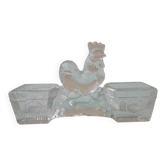 Salt and pepper shaker set in glass rooster