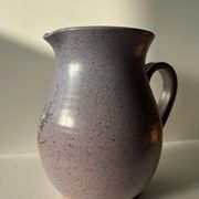 Vintage purple carafe with field flower patterns H:20cm