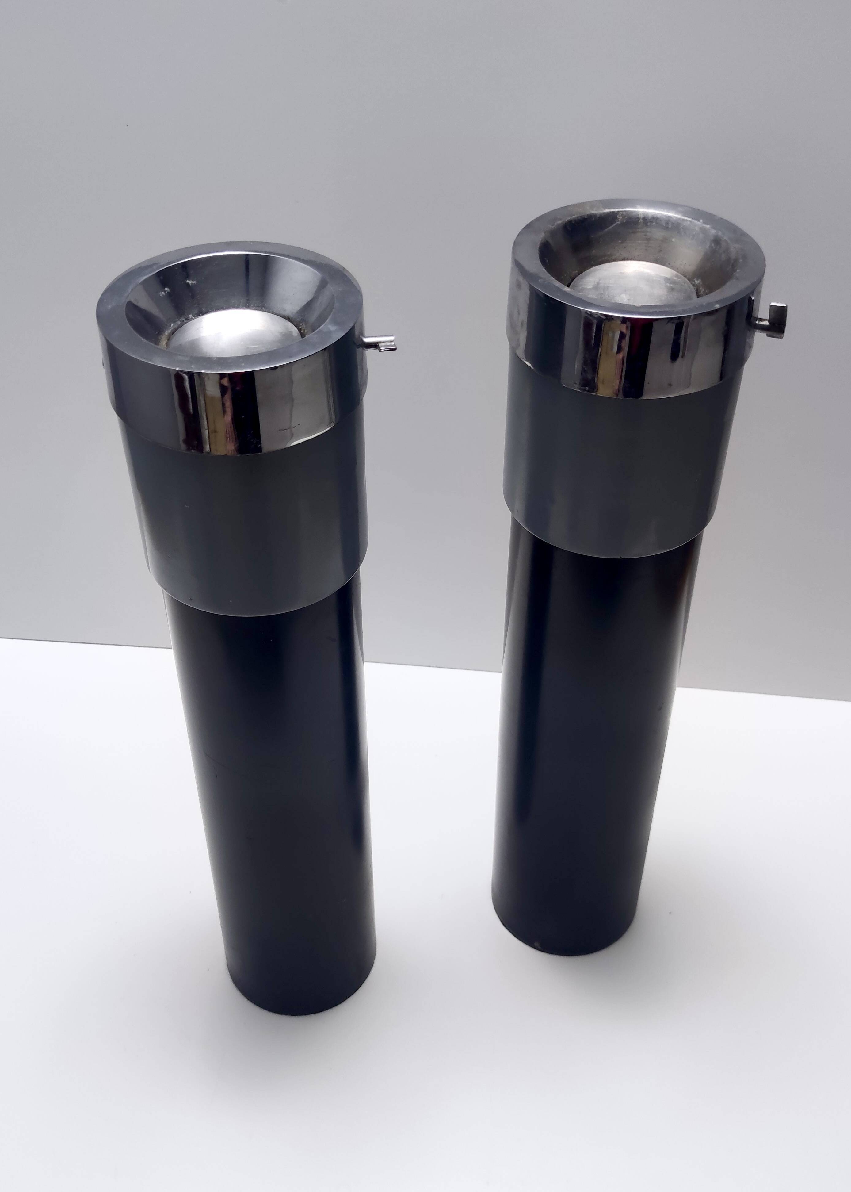 Chrome-Plated and Varnished Metal Ashtray Stand by Stilnovo, Italy