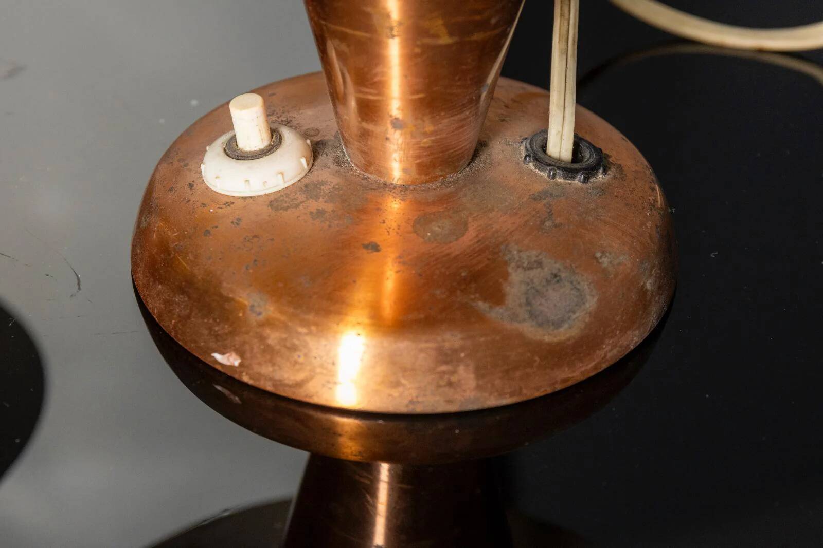 Table lamps, mid-century copper mushroom shape, Vladimír Havel Kovona 1960s