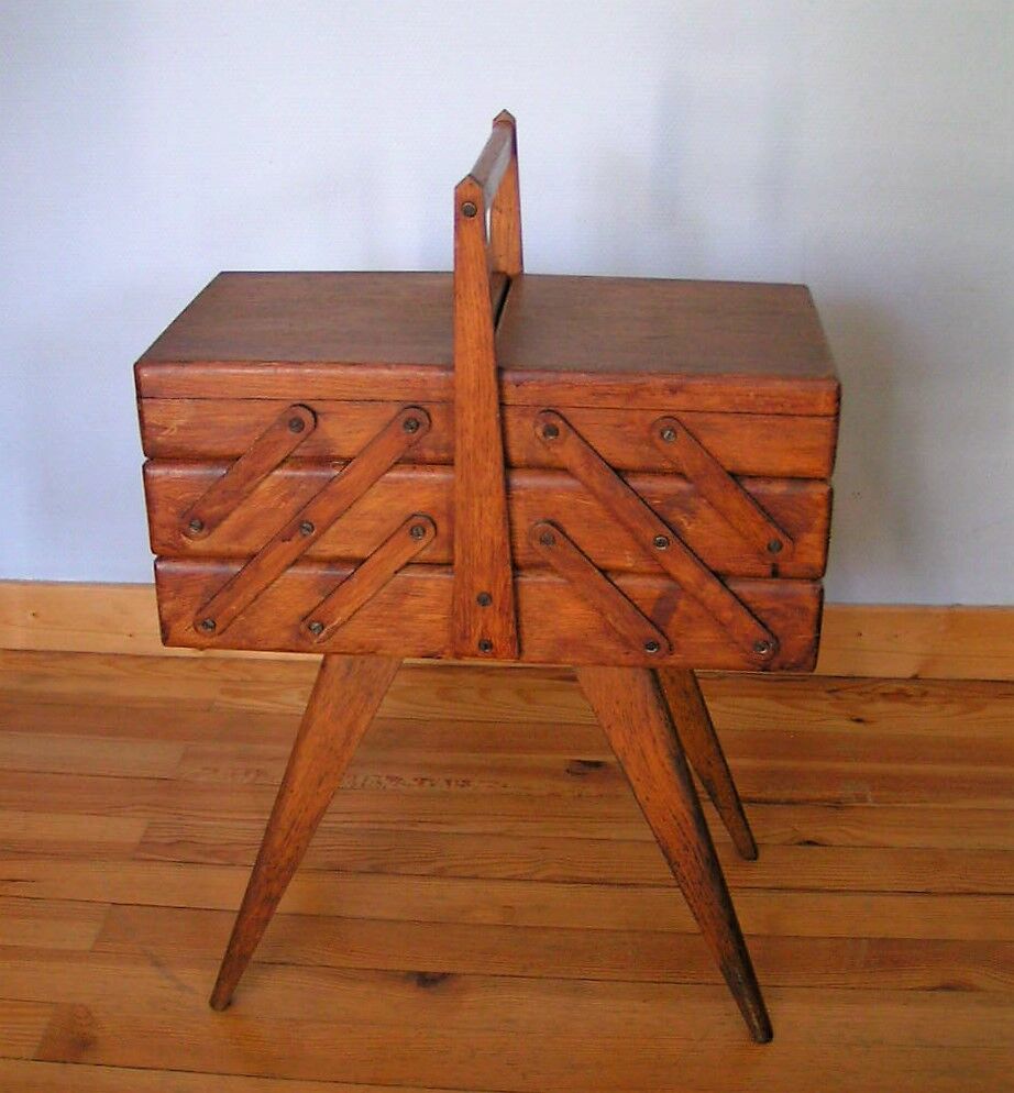 Worker sewing box feet compass