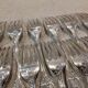 12 silver-plated metal table forks by Boulenger in the Louis XV style, demi-rich.