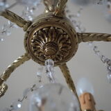Bronze chandelier and crystal pendants – 5 lights