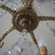 Bronze chandelier with crystal pendants – 5 lights