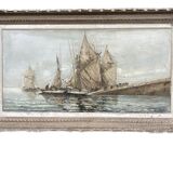 Oil painting on canvas, navy signed G. Luigi