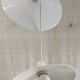 Suspension with three opaline lampshades - mid 20th century.