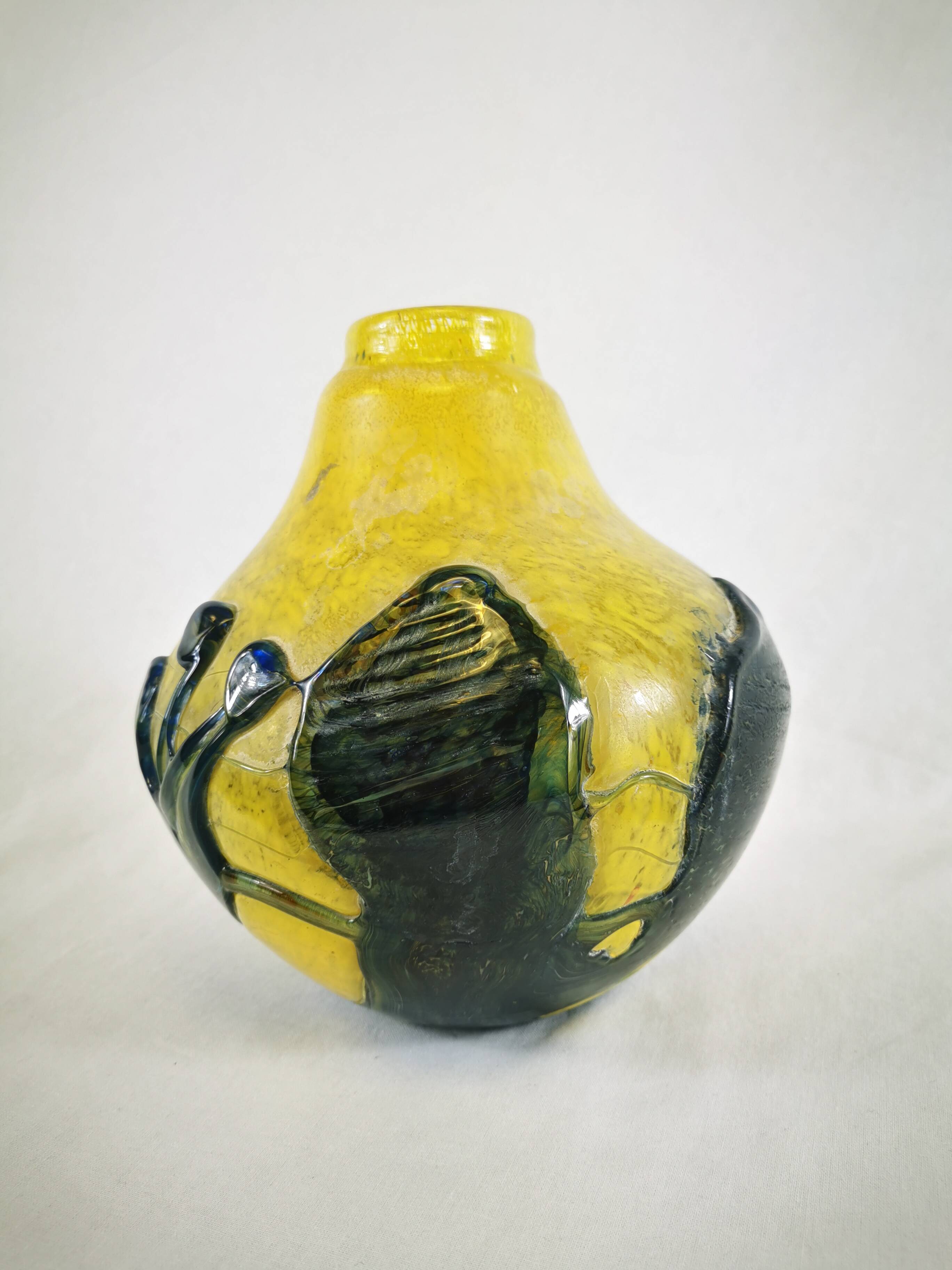Blown Glass Vase Signed Jean Claude Novaro
