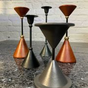 Série de 5 bougeoirs diabolo vintage