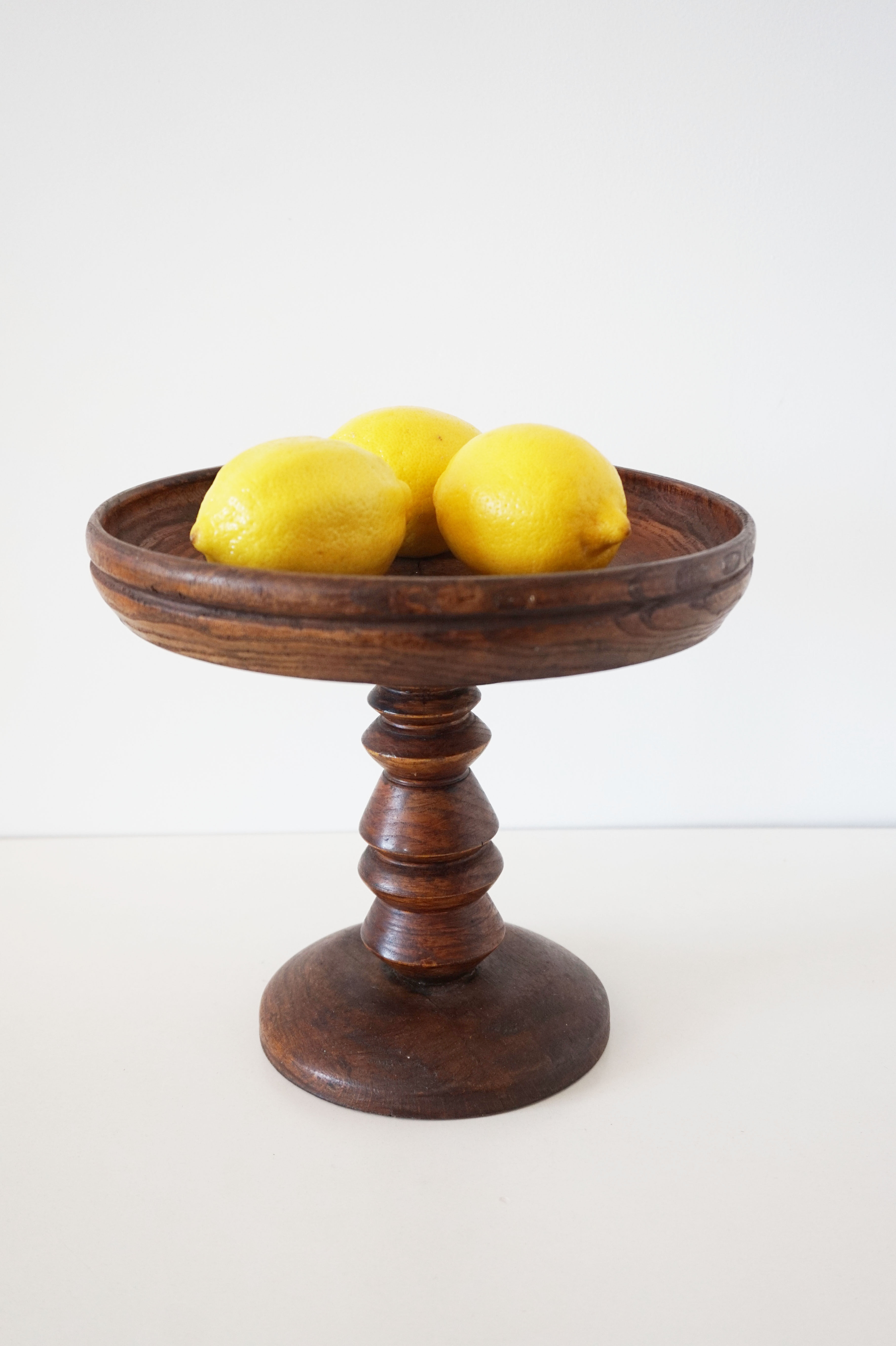 Vintage turned wooden fruit cup