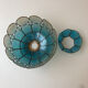 Blue mother-of-pearl and brass chandelier