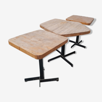 Lot de 3 tables by Charlotte Perriand