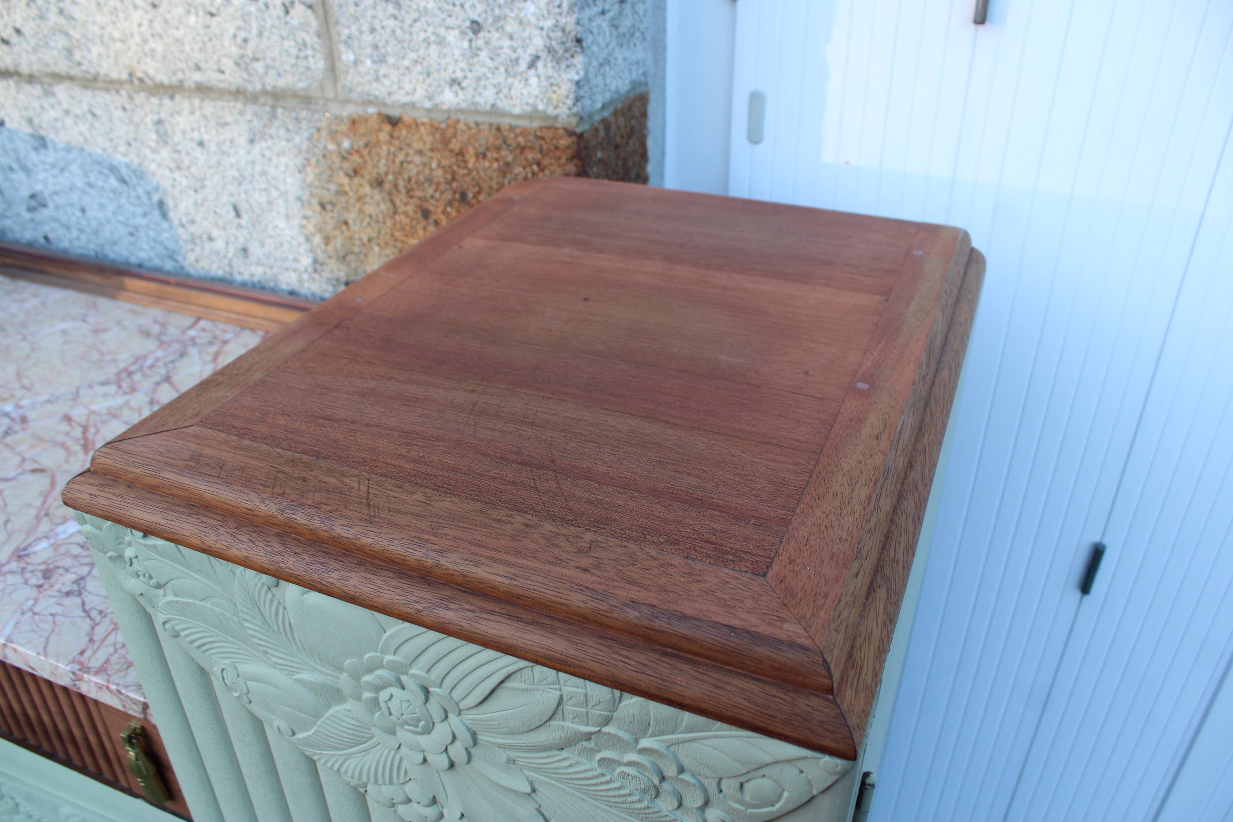 Renovated antique Art Deco sideboard – Lizard Green (Pure & Paint)