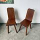 Paire de chaises brutaliste en chêne 1950